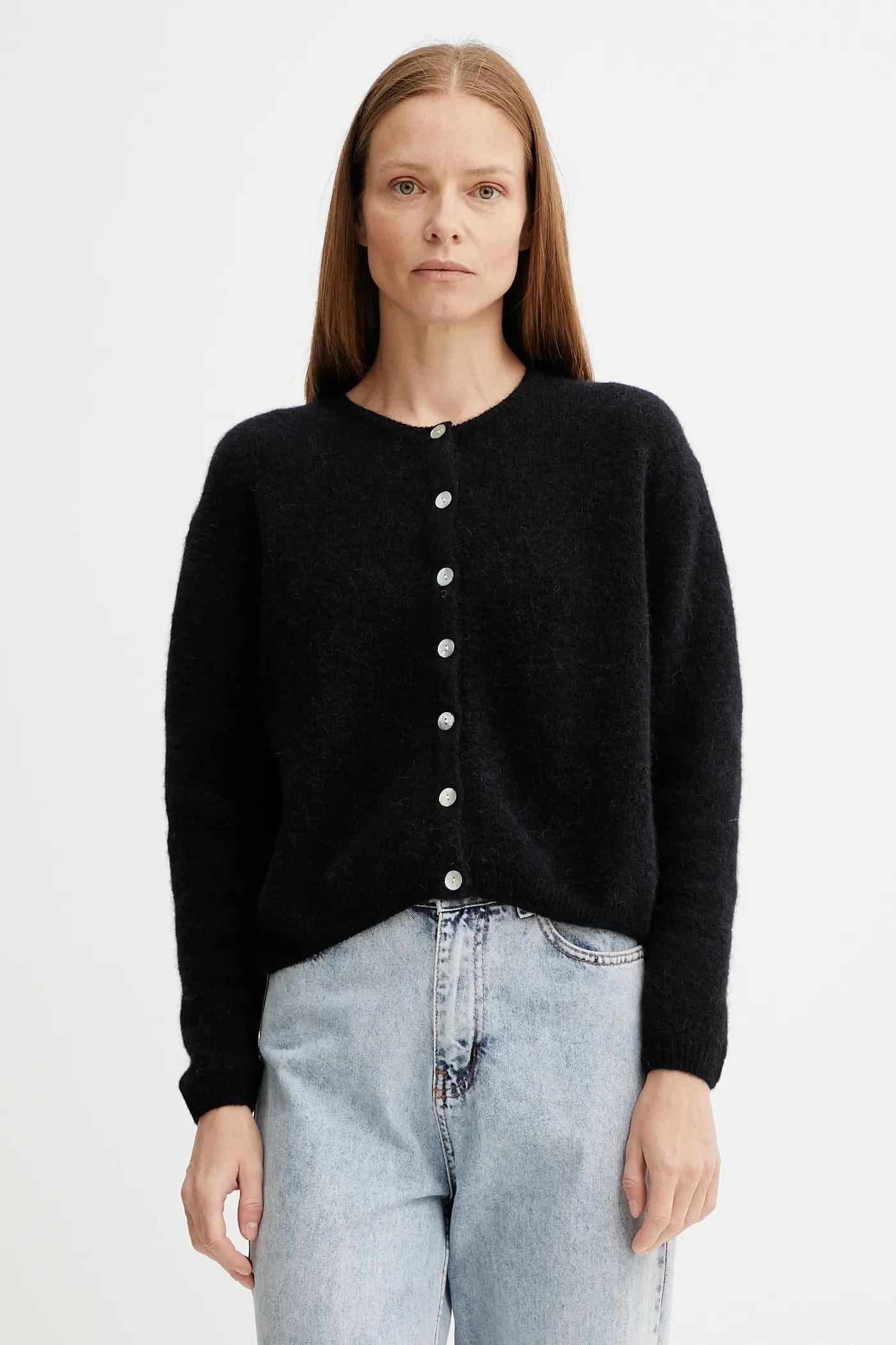 GILET ML COL ROND шерстяной кардиган