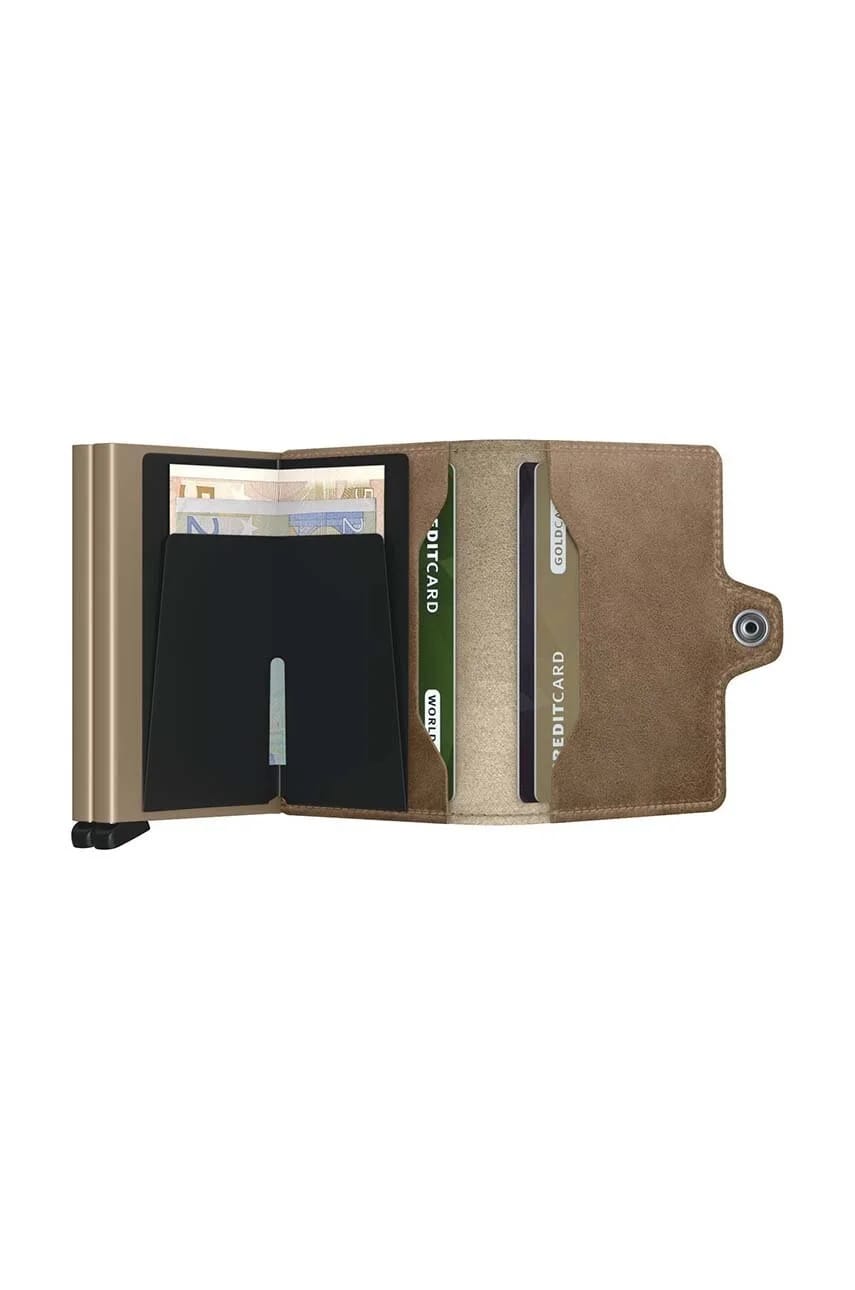 Twinwallet Винтажный кожаный кошелек Taupe - фото 3