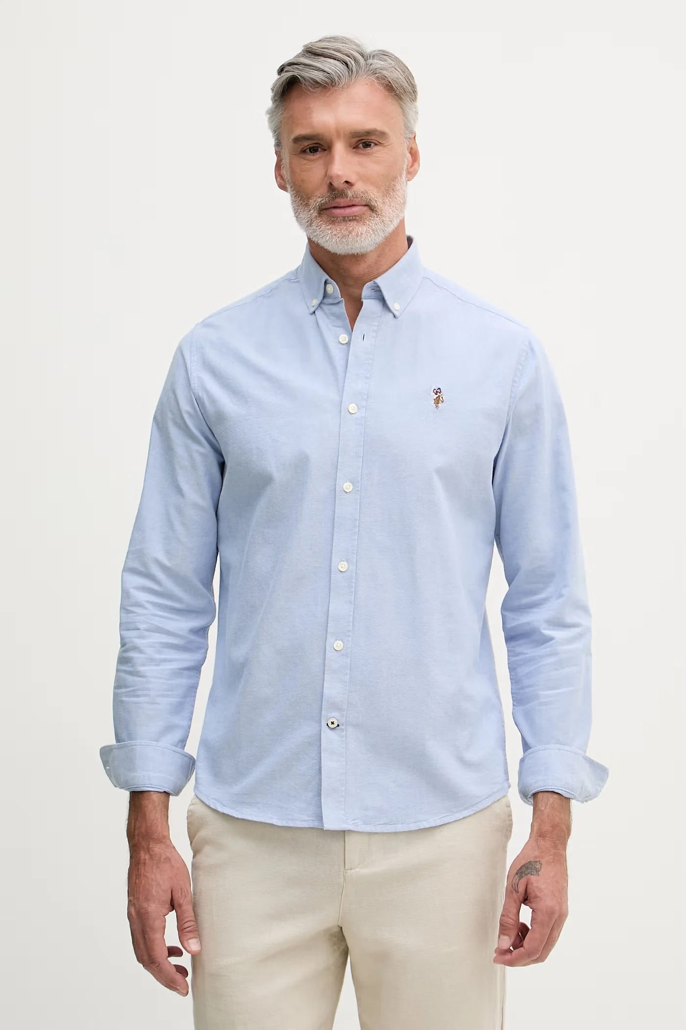 Мужская рубашка из хлопка PEACHED OXFORD LS