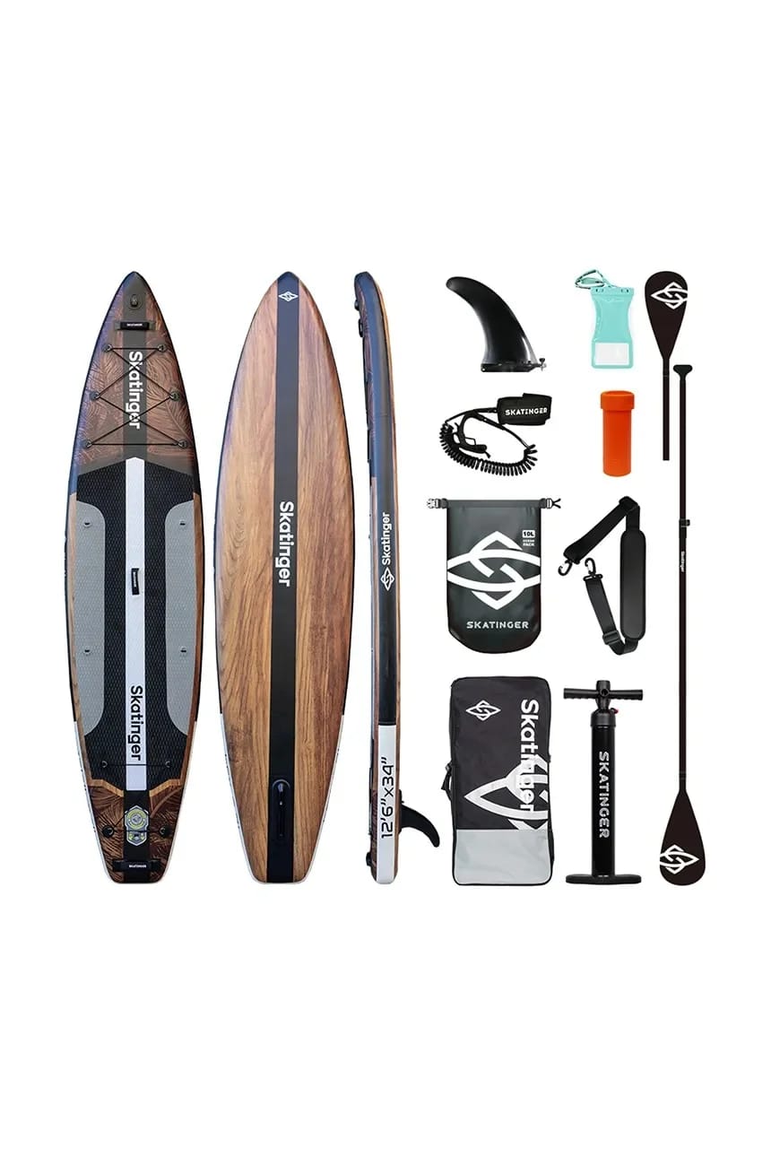 Доска для плавания с аксессуарами SUP Skatinger 380 x 86 x 16 см (12 футов 6 футов)