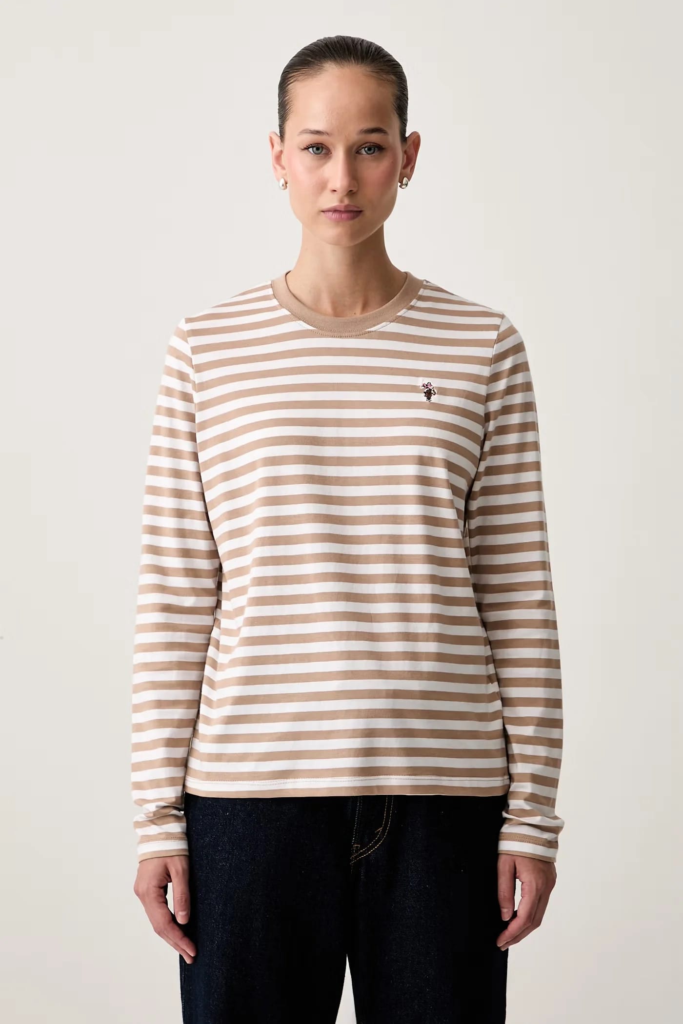 Женская хлопковая рубашка с длинным рукавом Stripe LS