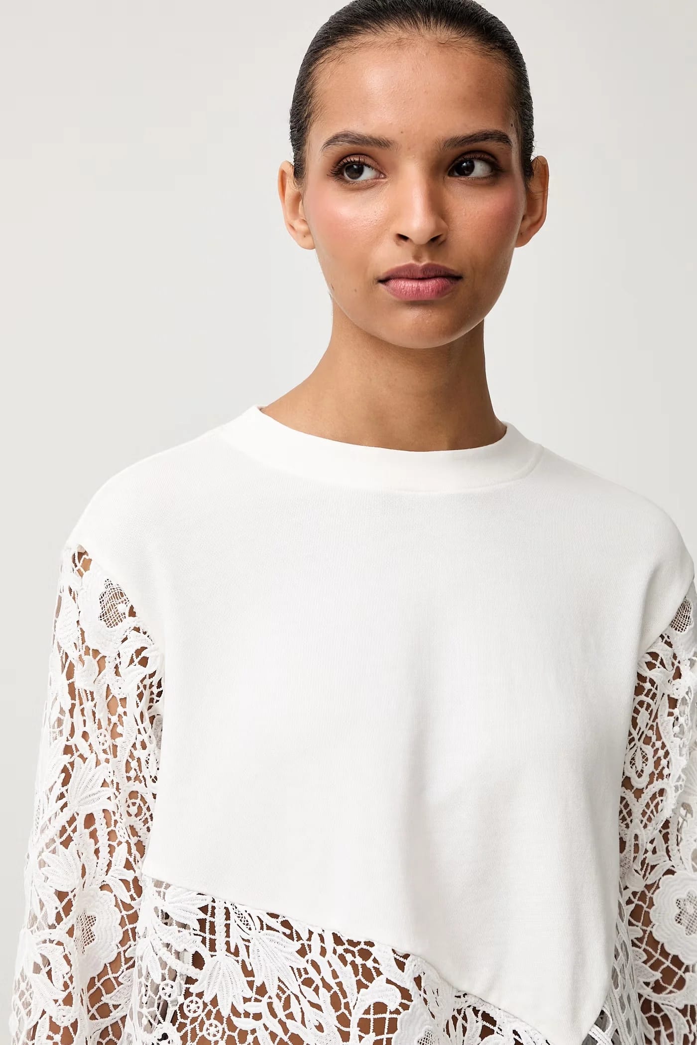 Женская блузка из хлопка с эластаном MALORIE LS TOP - фото 4