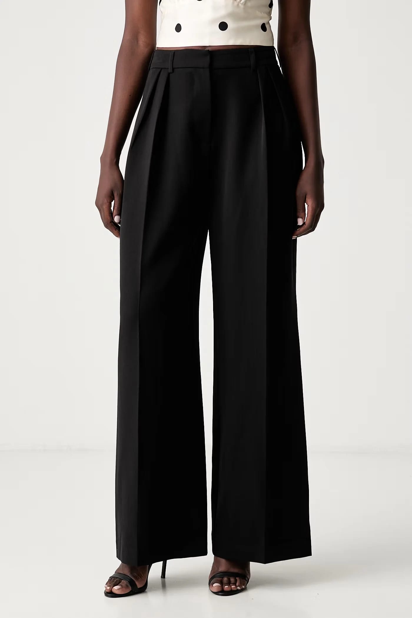 Женские широкие брюки VIOLA TROUSERS NOIR - фото 1