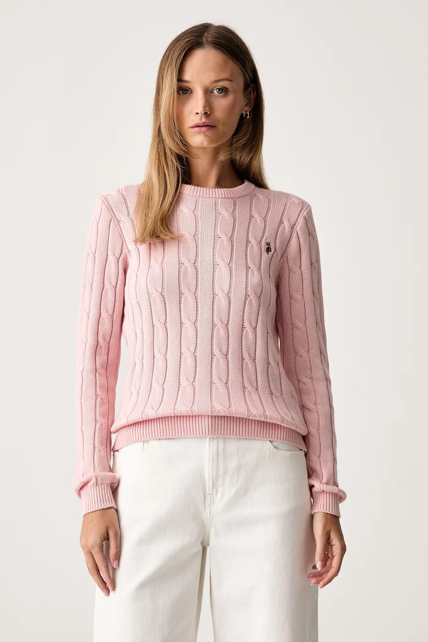 Женский хлопковый свитер CREW NECK CABLE - фото 1