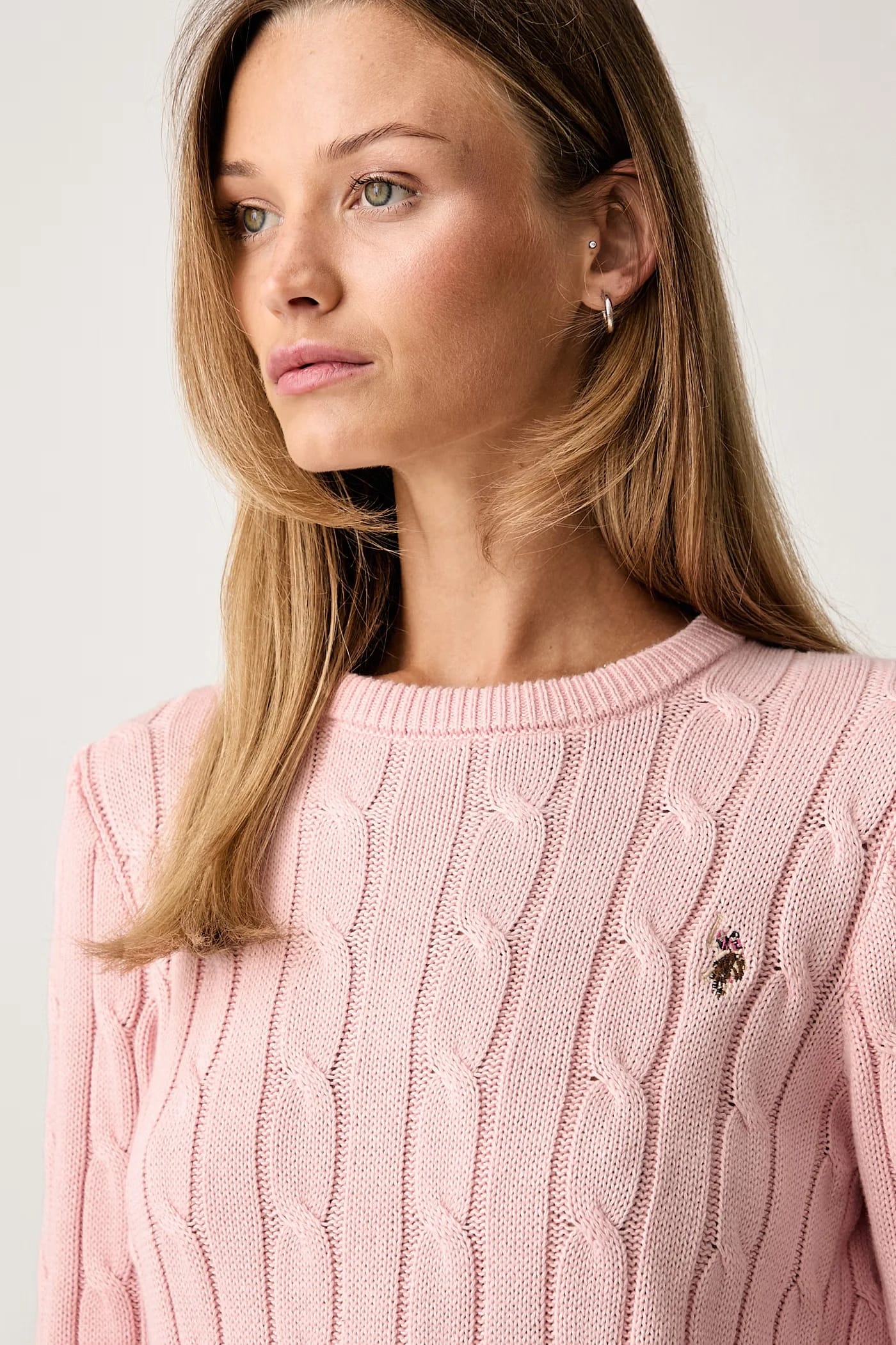 Женский хлопковый свитер CREW NECK CABLE - фото 4