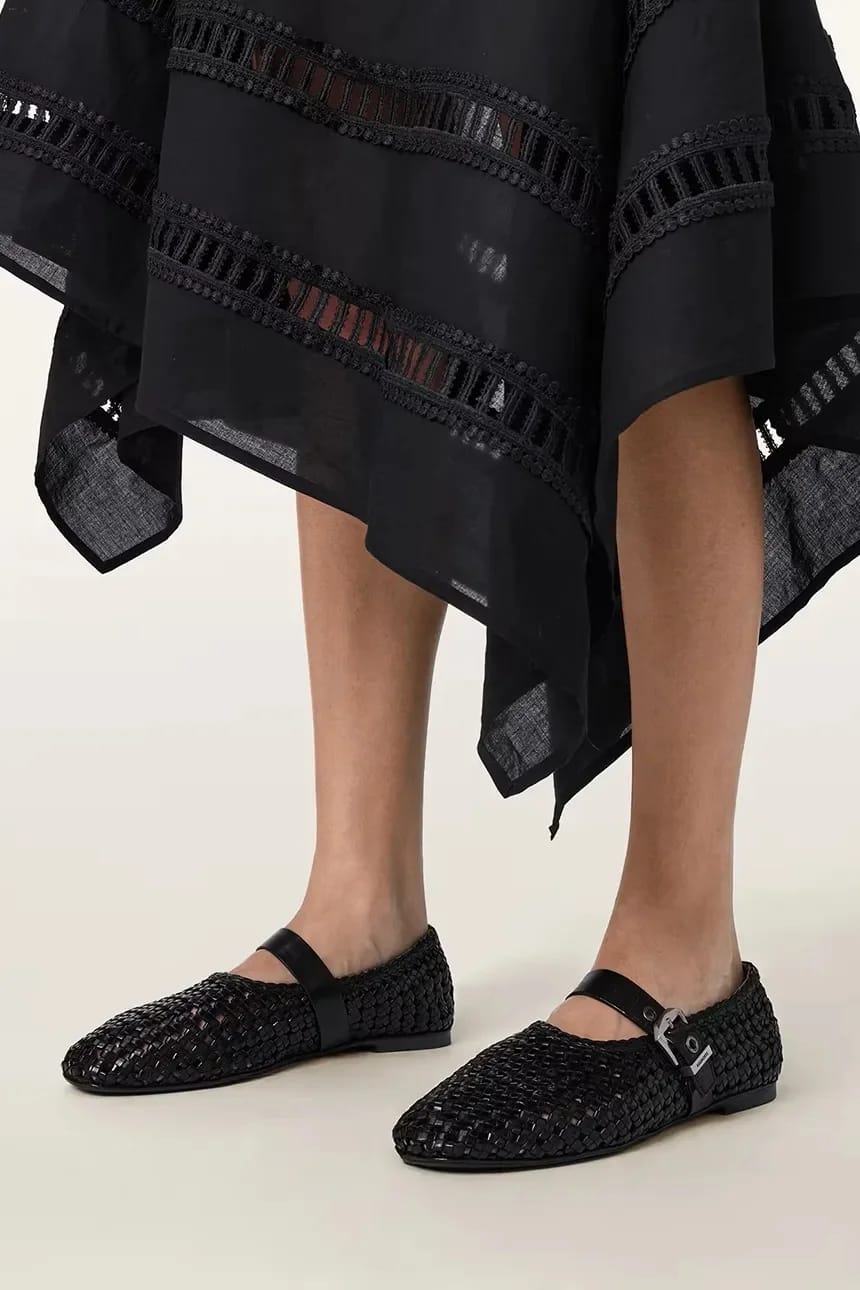 Кожаные балетки Sabine Woven Flat - фото 6