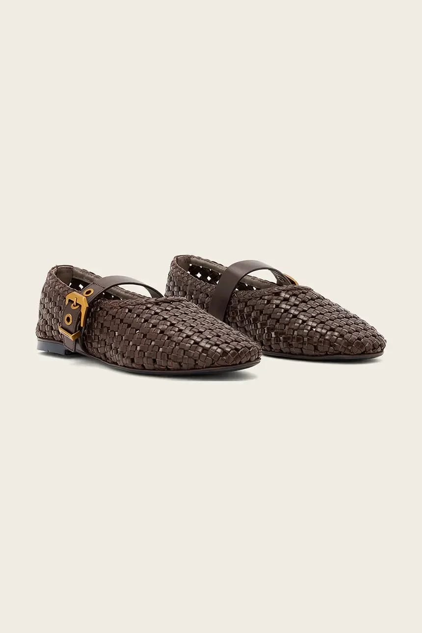 Кожаные балетки Sabine Woven Flat - фото 2