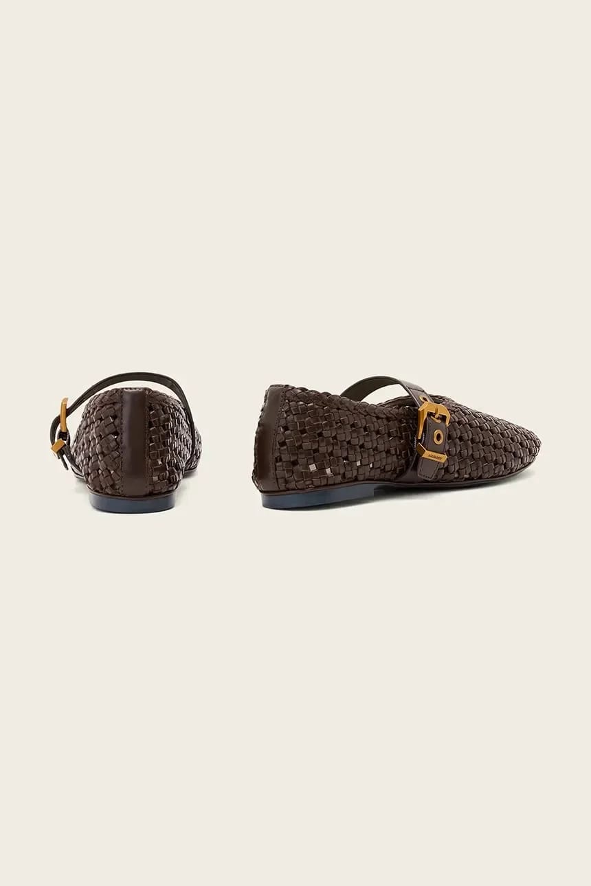 Кожаные балетки Sabine Woven Flat - фото 3