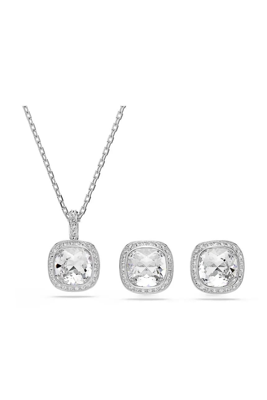 Женское металлическое колье и серьги с кристаллами Swarovski UNA - фото 1