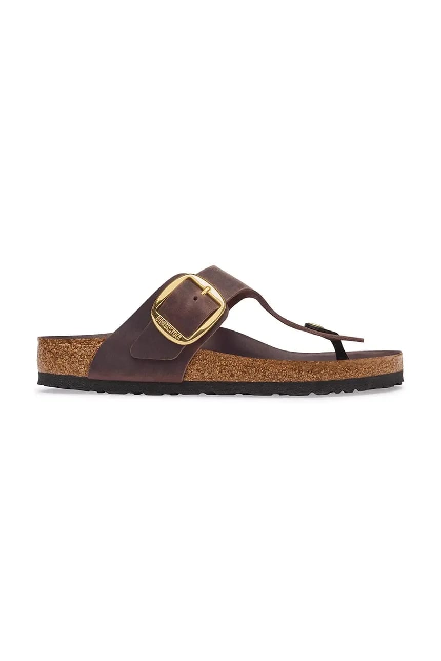 Женские кожаные шлепанцы Gizeh Big Buckle Oiled Leather - фото 1
