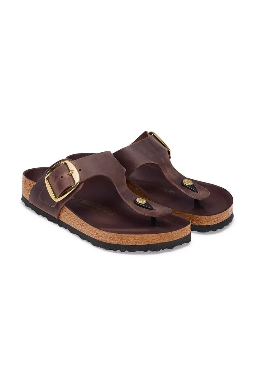 Женские кожаные шлепанцы Gizeh Big Buckle Oiled Leather - фото 3