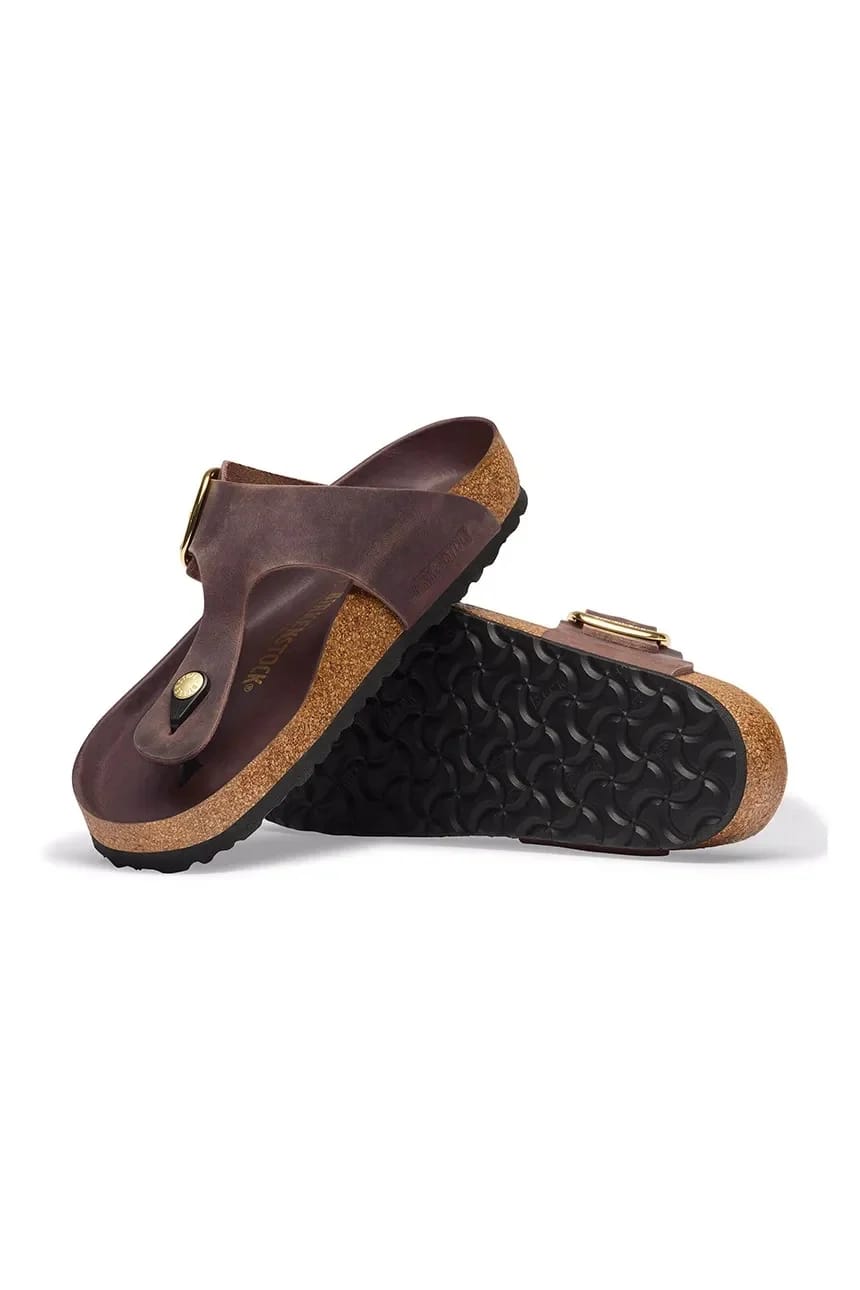Женские кожаные шлепанцы Gizeh Big Buckle Oiled Leather - фото 4
