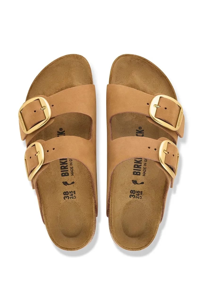 Женские тапочки из нубука Arizona Big Buckle Nubuck Leather - фото 5