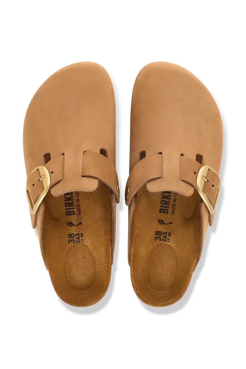 Женские сабо из нубука Boston Big Buckle Nubuck Leather - фото 5