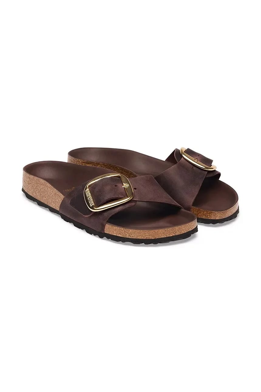 Женские кожаные тапочки Madrid Big Buckle Oiled Leather - фото 3