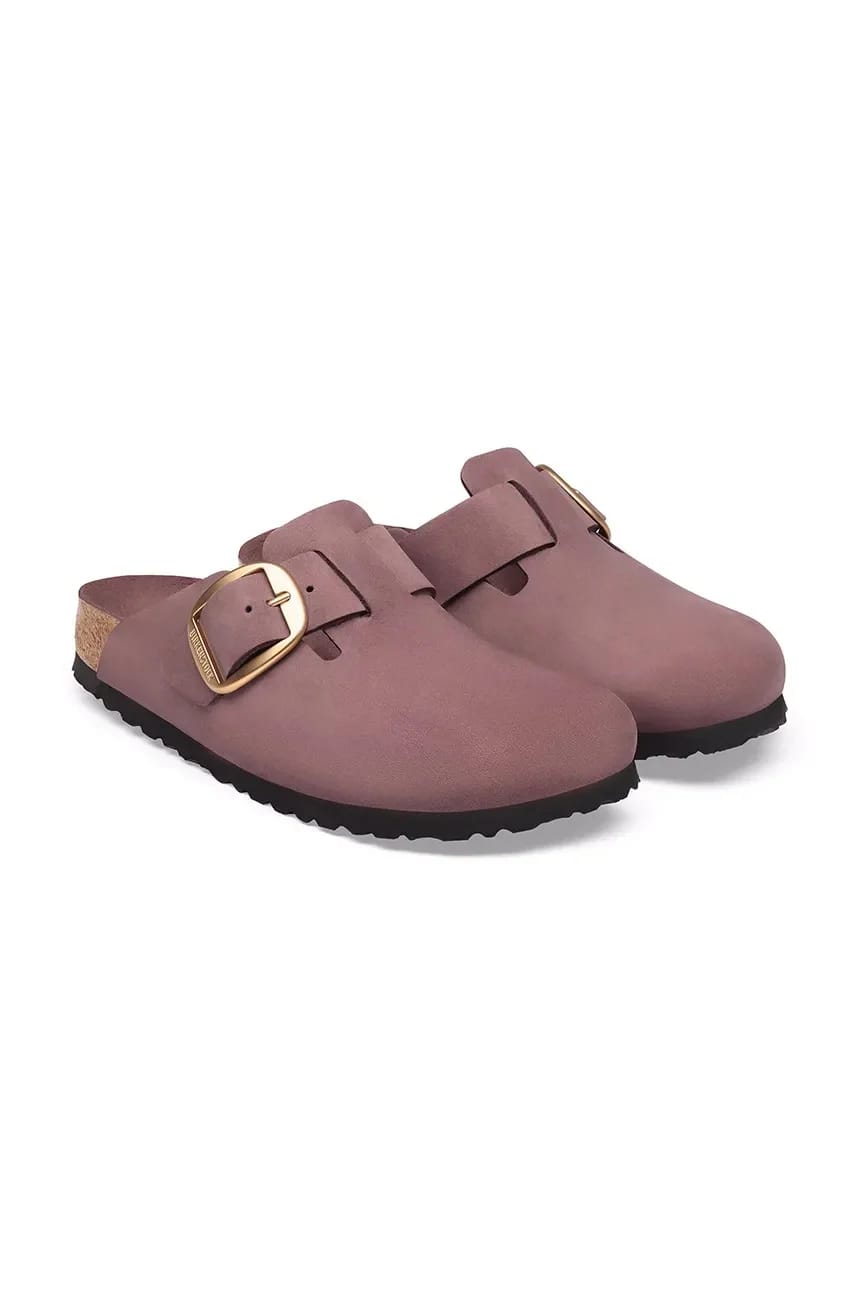 Женские сабо из нубука Boston Big Buckle Nubuck Leather - фото 3
