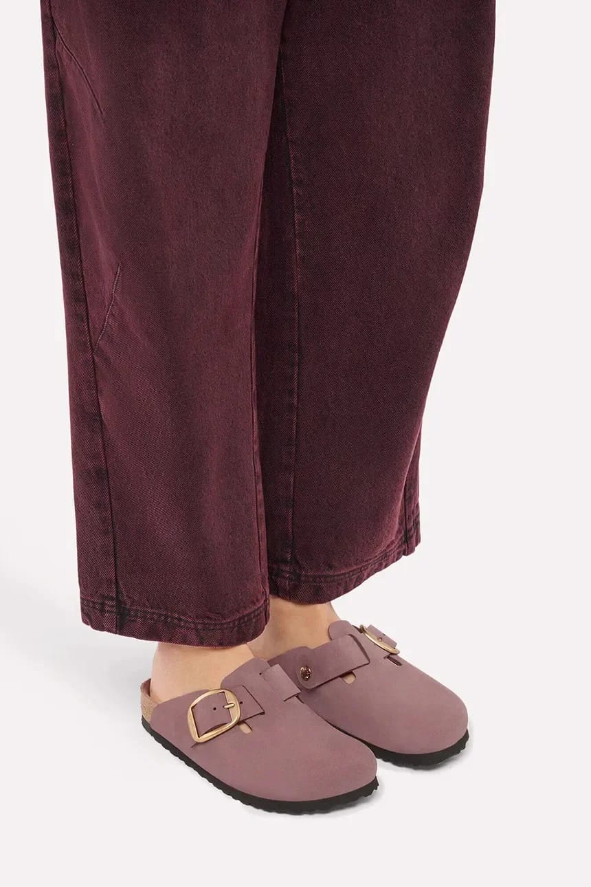 Женские сабо из нубука Boston Big Buckle Nubuck Leather - фото 6