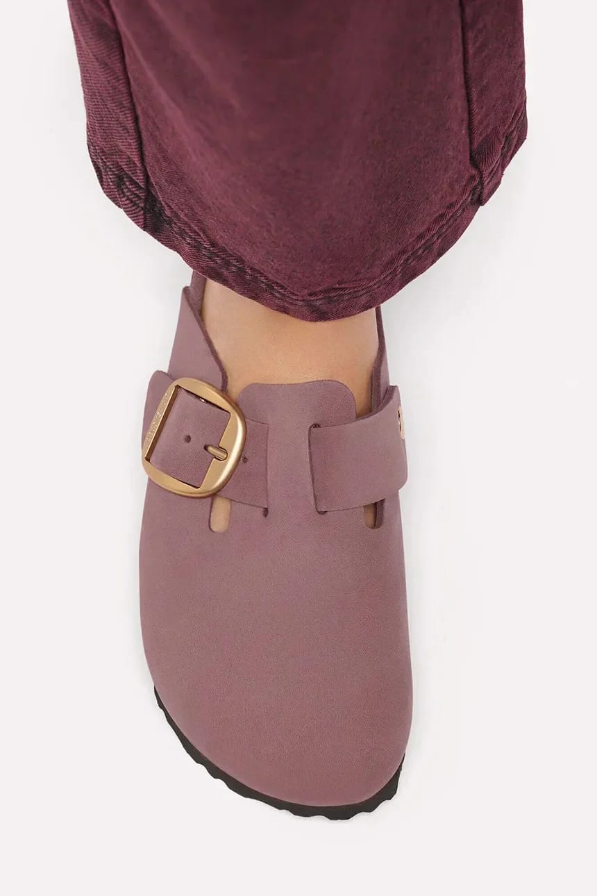 Женские сабо из нубука Boston Big Buckle Nubuck Leather - фото 7