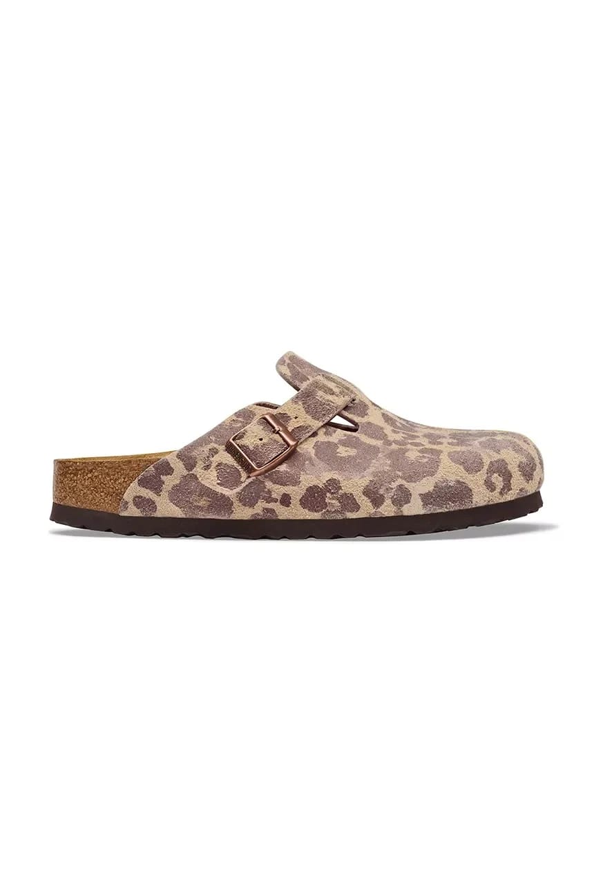 Женские мюли Boston Suede Leather с леопардовым принтом - фото 1