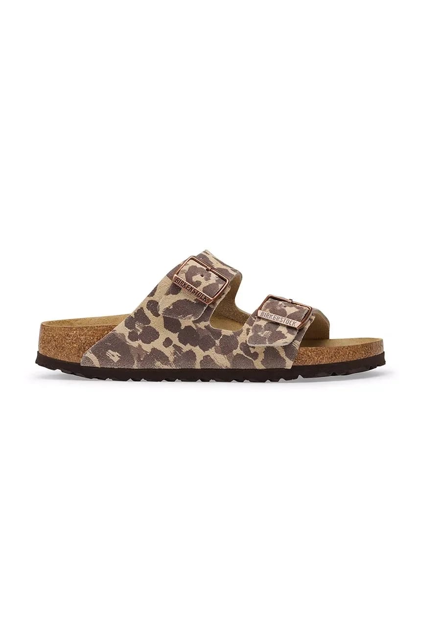 Женские замшевые тапочки Arizona Suede Leather с леопардовым принтом - фото 1