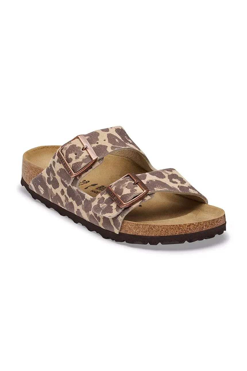 Женские замшевые тапочки Arizona Suede Leather с леопардовым принтом - фото 2