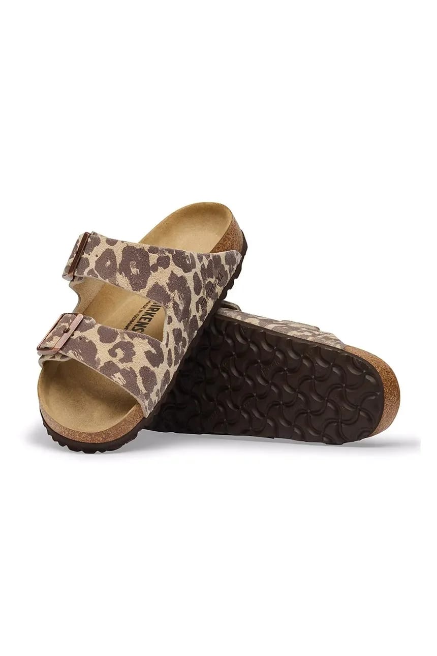 Женские замшевые тапочки Arizona Suede Leather с леопардовым принтом - фото 4
