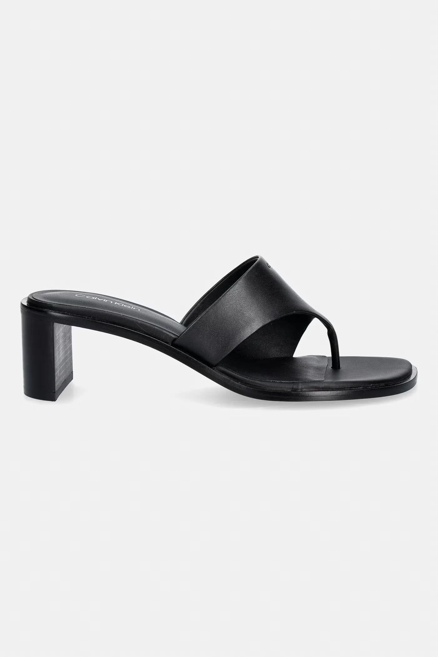 Женские кожаные шлепанцы BLOCK HEEL SNDL THONG LTH - фото 2