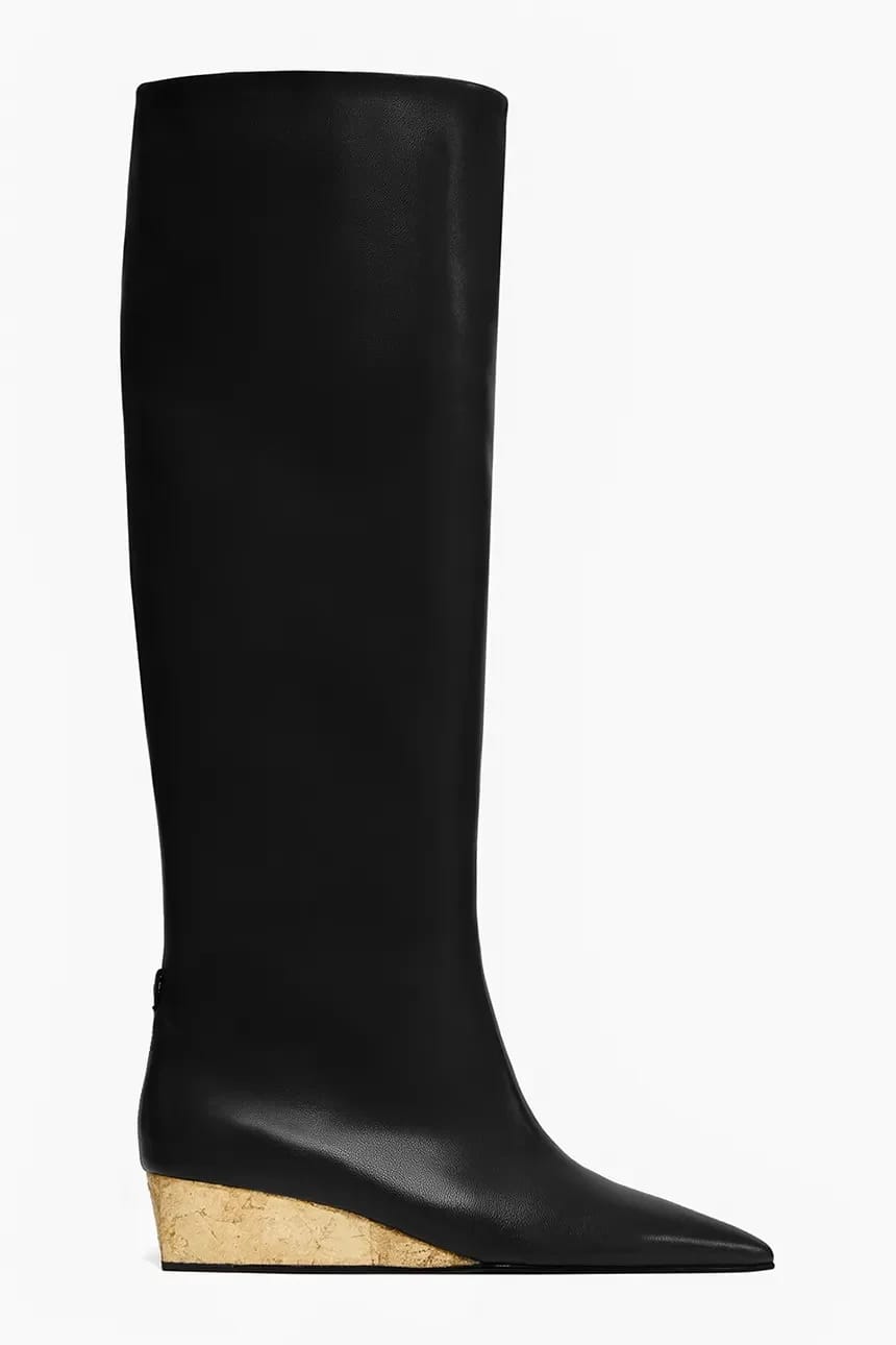 Sophia Deep Black женские кожаные ботинки на платформе - фото 1