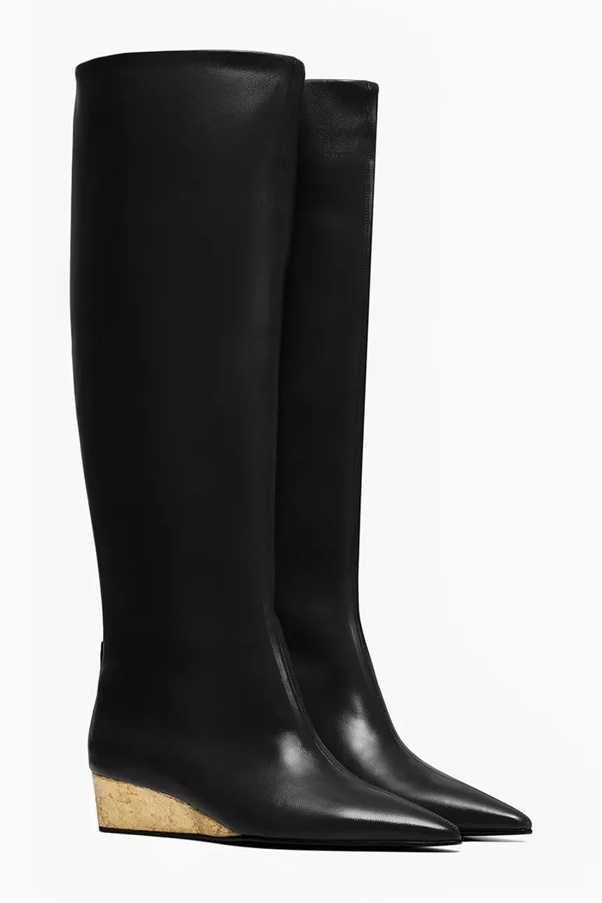 Sophia Deep Black женские кожаные ботинки на платформе - фото 2