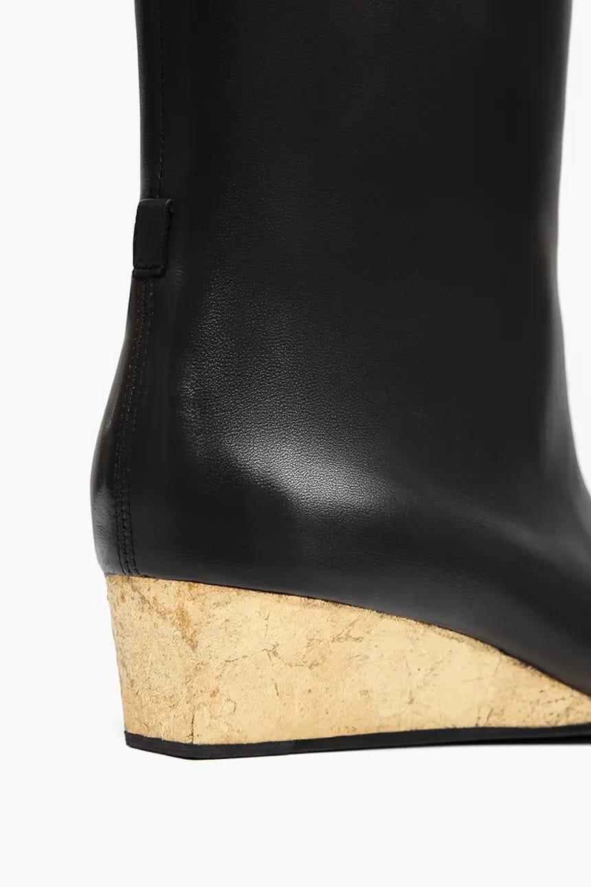 Sophia Deep Black женские кожаные ботинки на платформе - фото 4