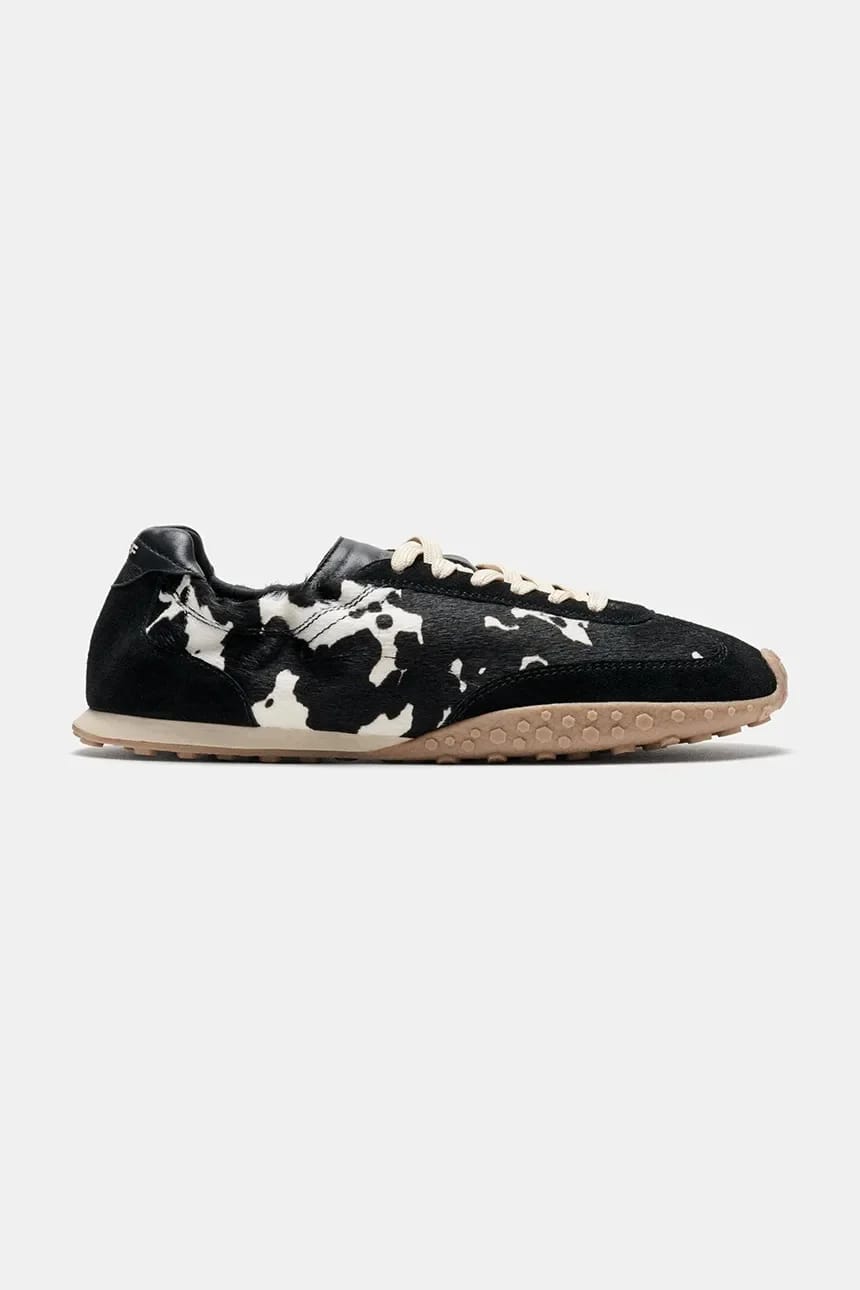 Женские кожаные кроссовки BRIDGE COW PRINT BLACK - фото 1