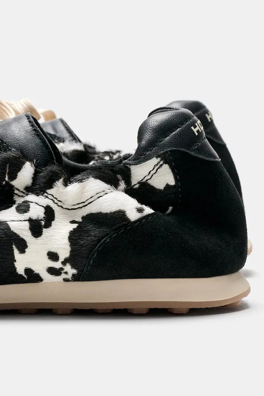 Женские кожаные кроссовки BRIDGE COW PRINT BLACK - фото 4