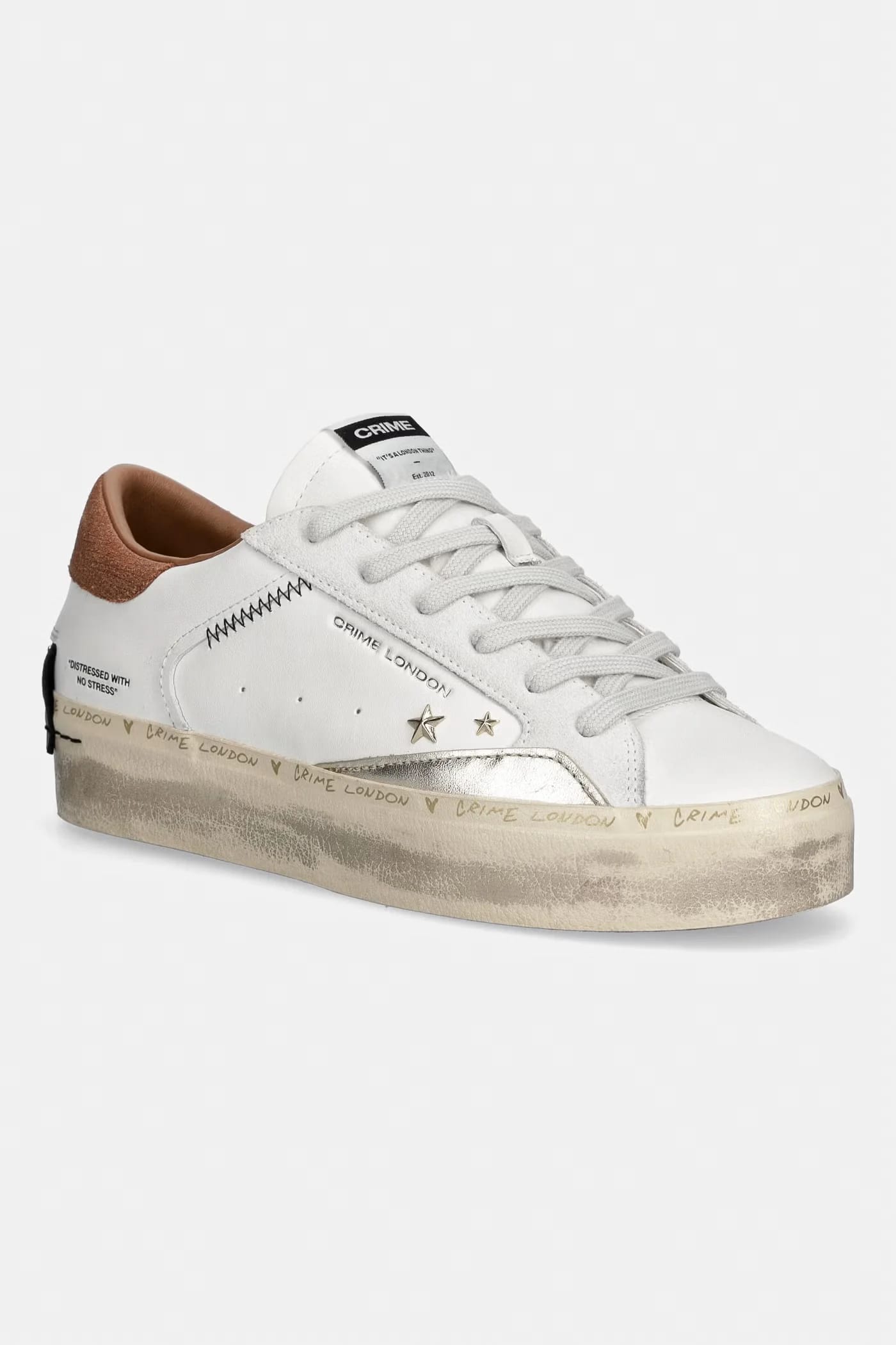 Женские кожаные кроссовки DISTRESSED PLATFORM - фото 1