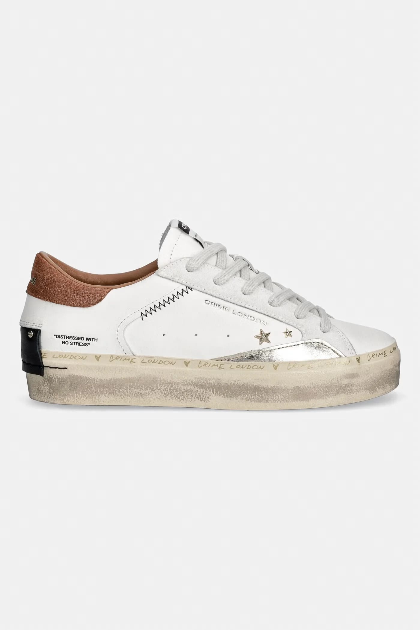 Женские кожаные кроссовки DISTRESSED PLATFORM - фото 2