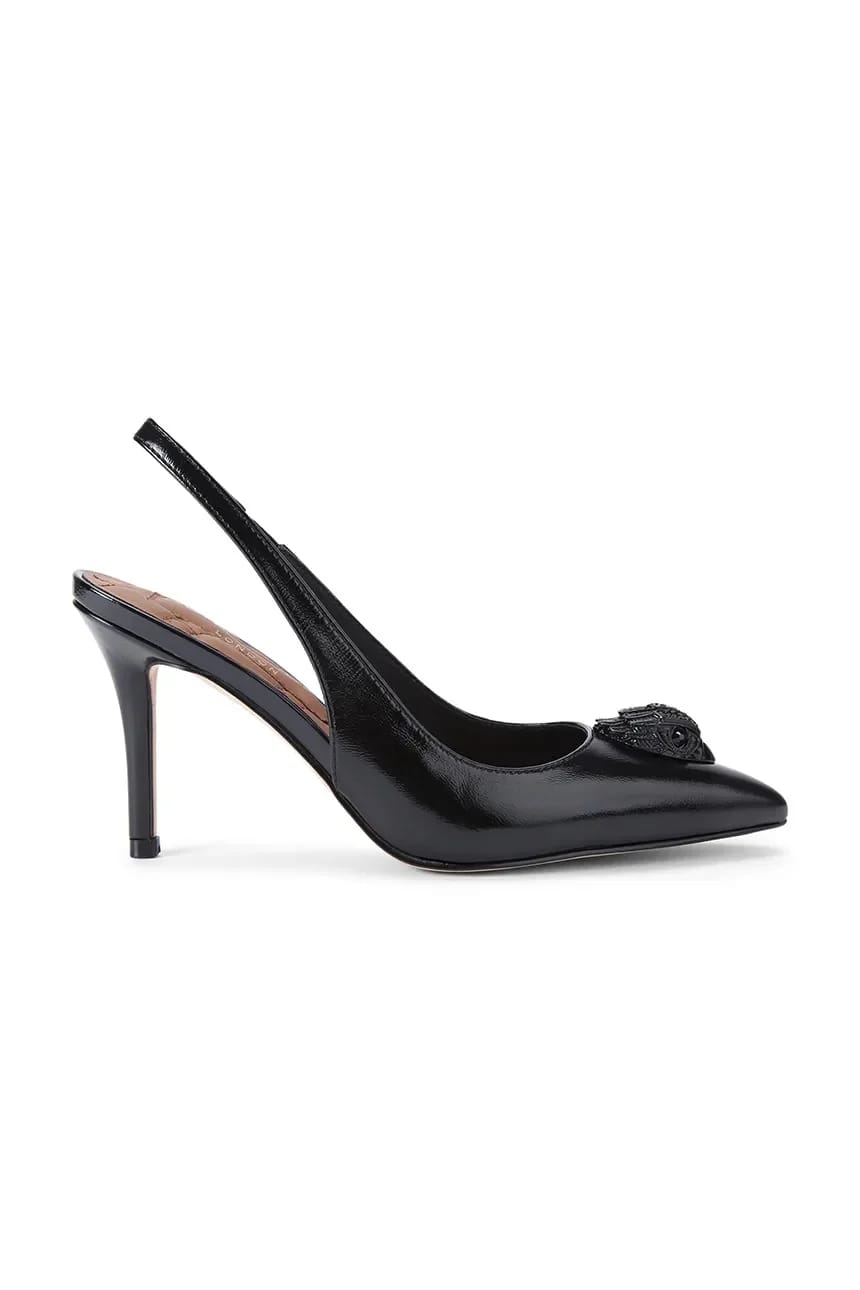 Belgravia High Sling Dr Black Туфли на высоком каблуке из лакированной кожи - фото 1