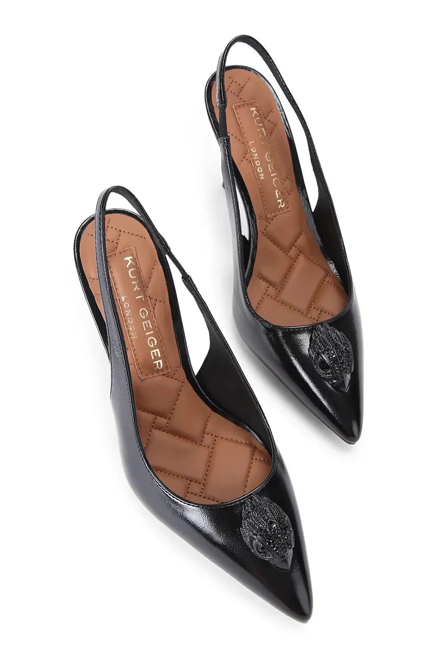 Belgravia High Sling Dr Black Туфли на высоком каблуке из лакированной кожи - фото 2