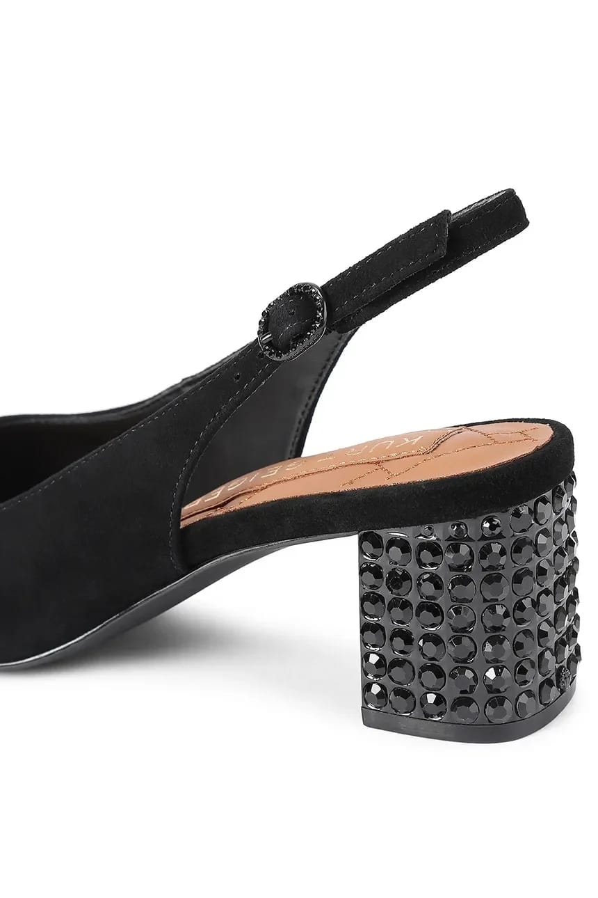 Замшевые туфли Chelsea Block Sling на открытой пятке Dr Black - фото 3