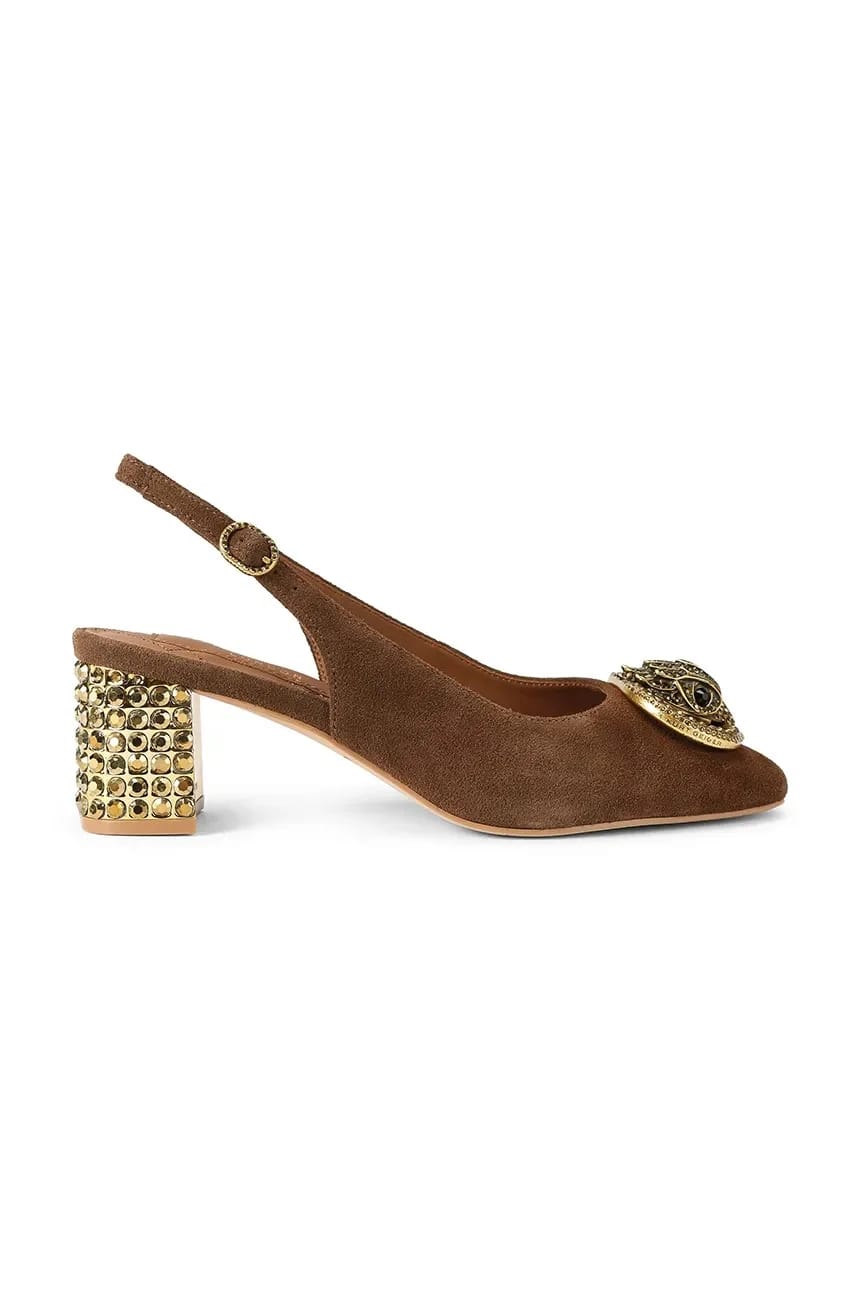 Замшевые туфли Chelsea Block Slingback на открытой пятке - фото 1