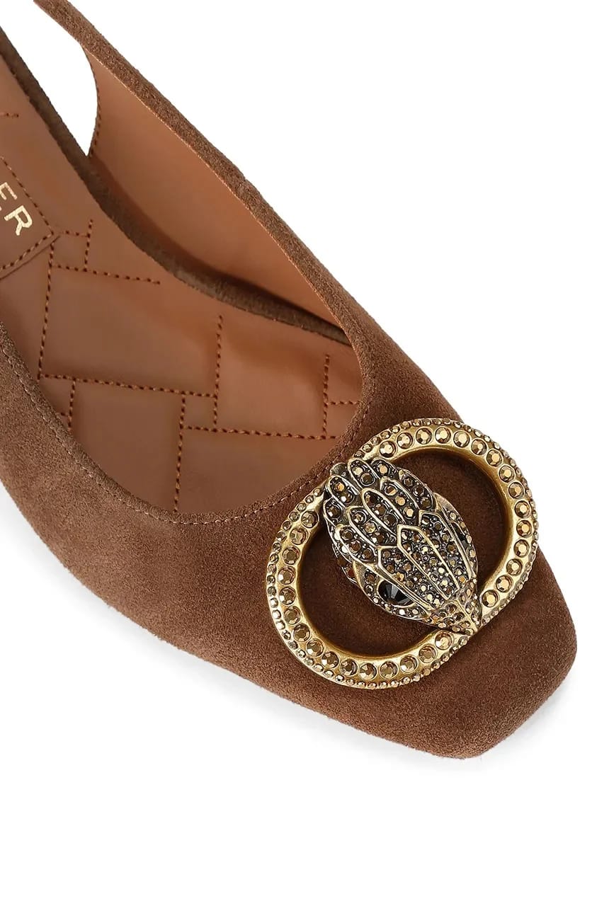 Замшевые туфли Chelsea Block Slingback на открытой пятке - фото 4