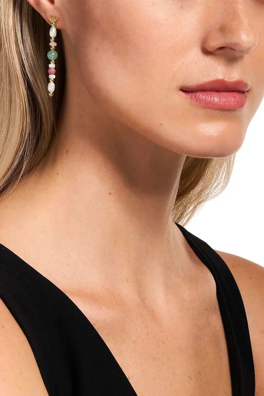 Женские серьги из латуни с натуральными камнями Iconic Trend - фото 3