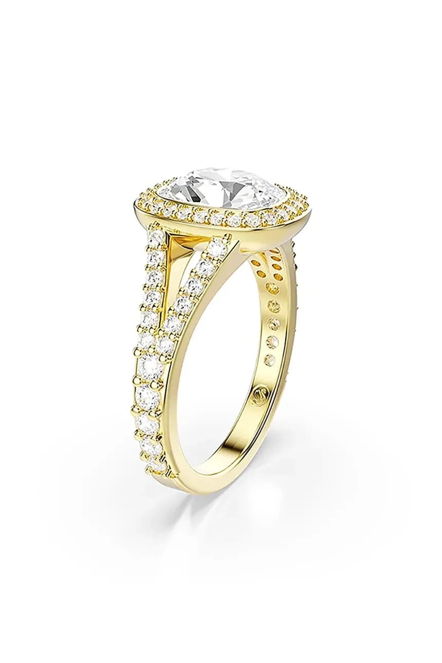 Позолоченное женское кольцо с цирконом УНА - фото 3
