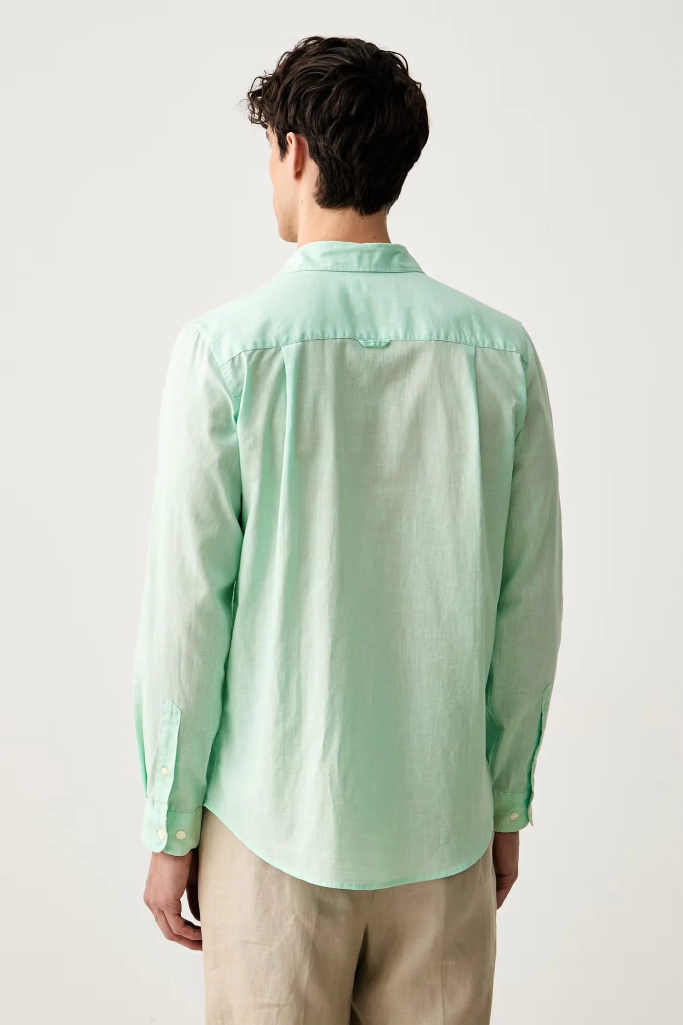 Мужская рубашка сафари из льна LINEN BLEND LS - фото 3