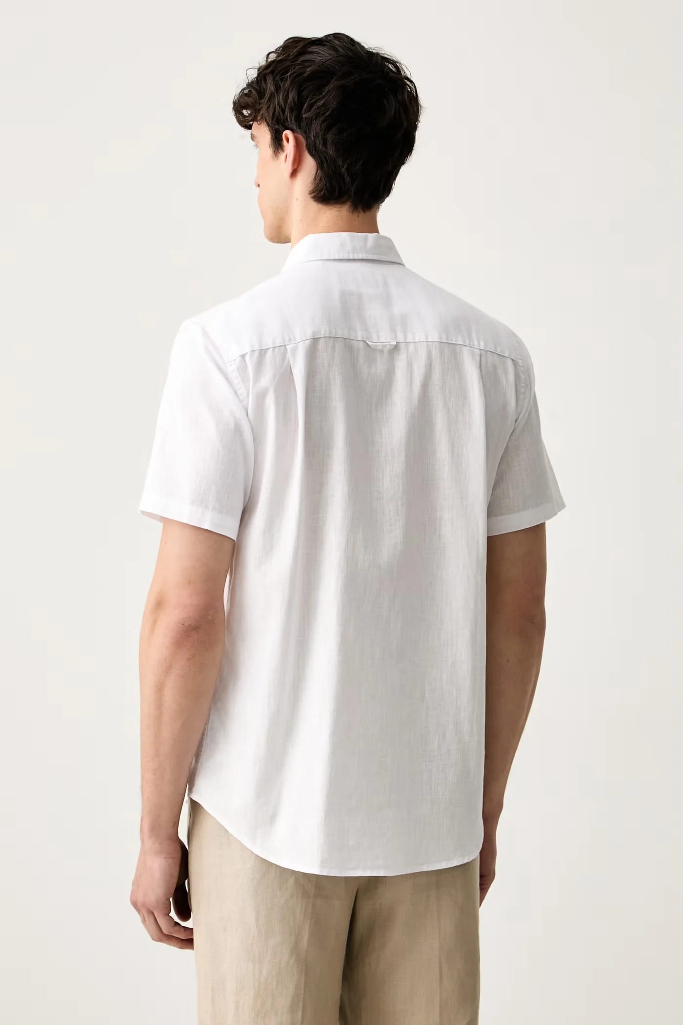 Мужская рубашка из льна LINEN BLEND SS - фото 3