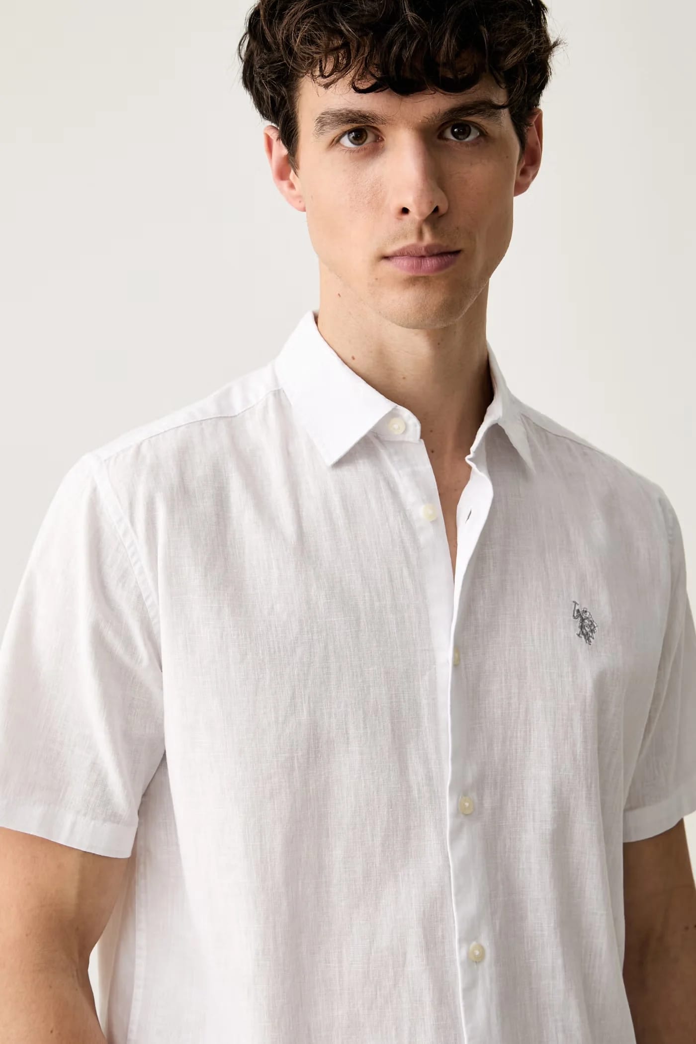 Мужская рубашка из льна LINEN BLEND SS - фото 4