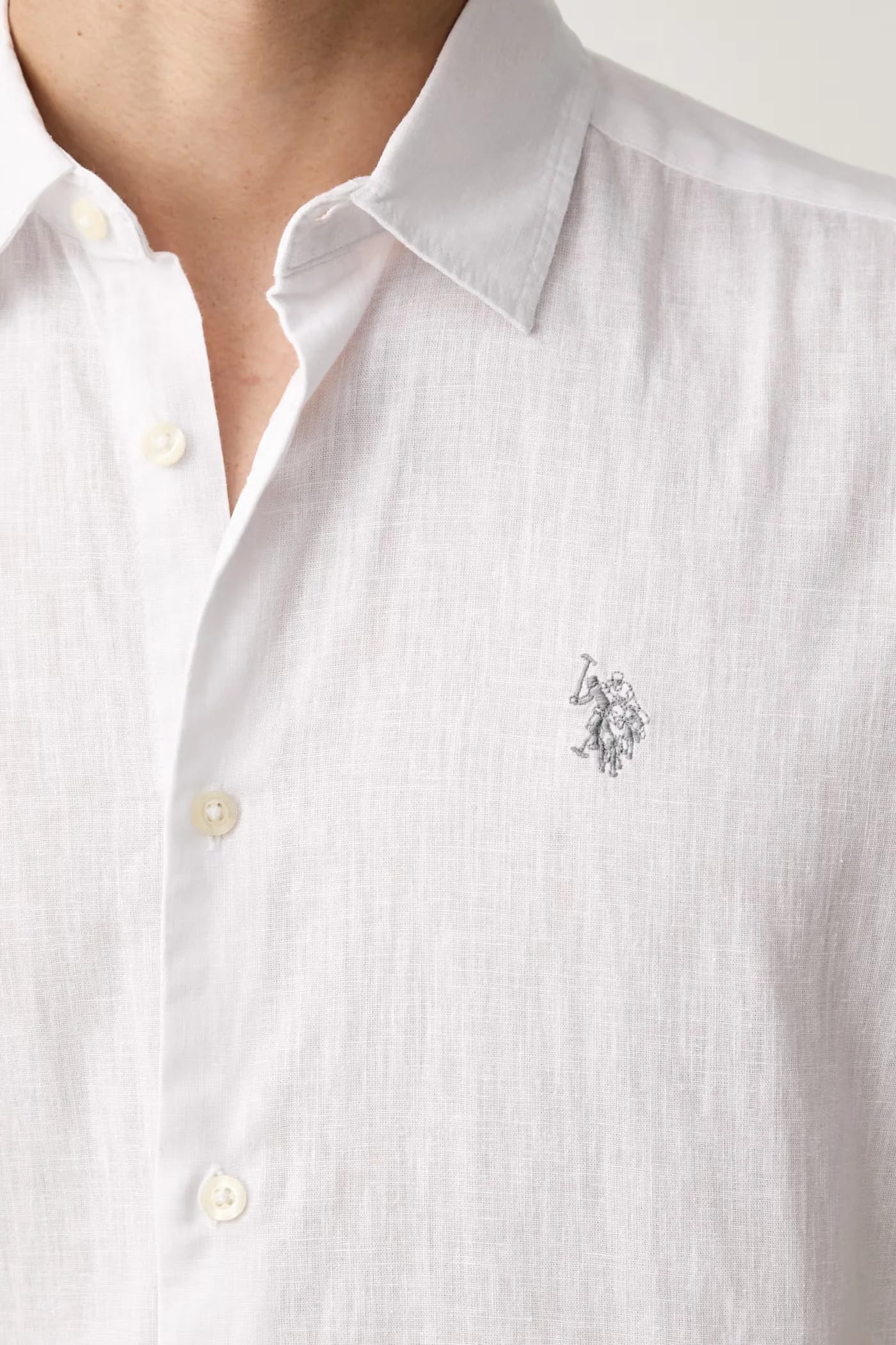 Мужская рубашка из льна LINEN BLEND SS - фото 5