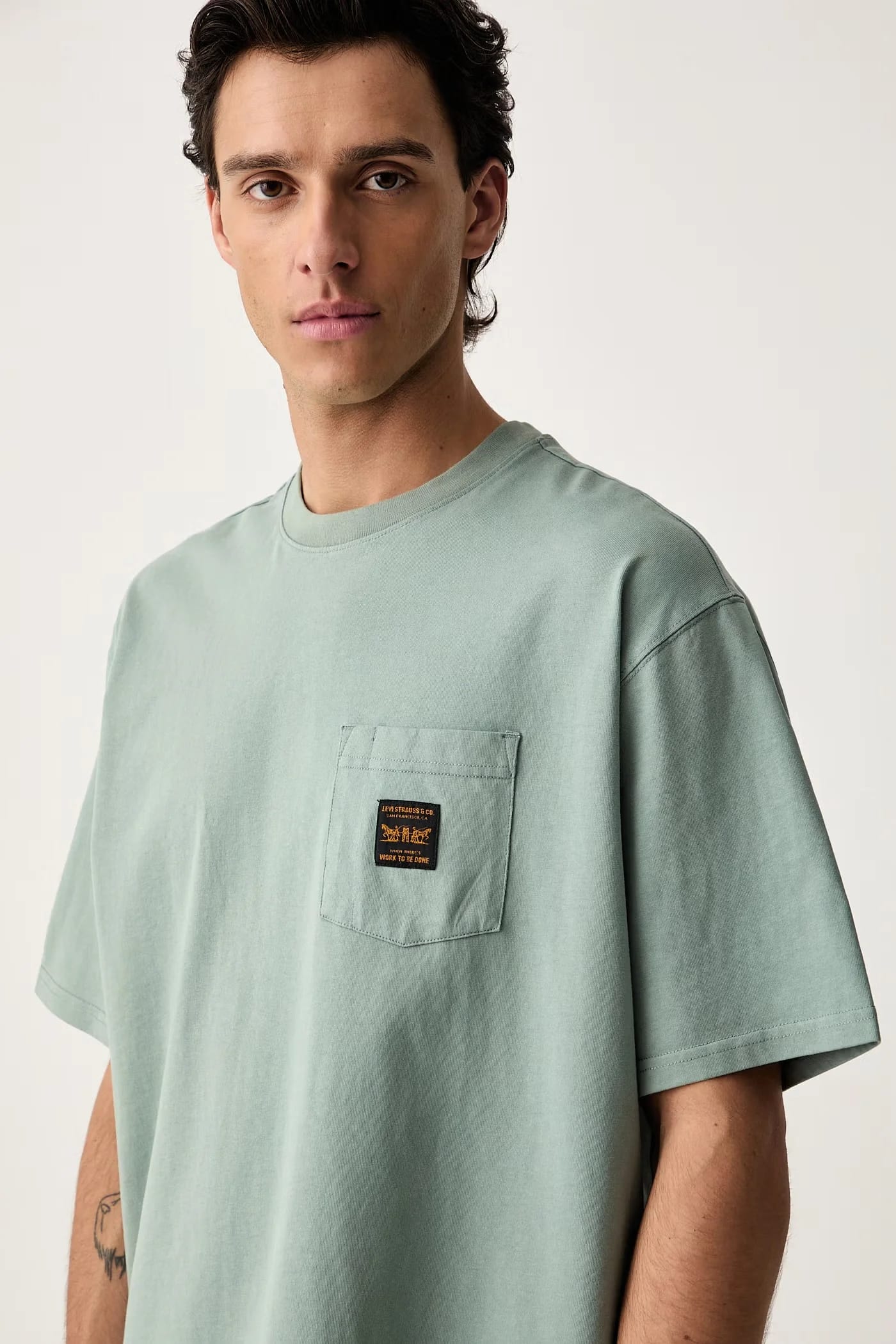 Мужская футболка хлопковая SS WORKWEAR PKT - фото 4