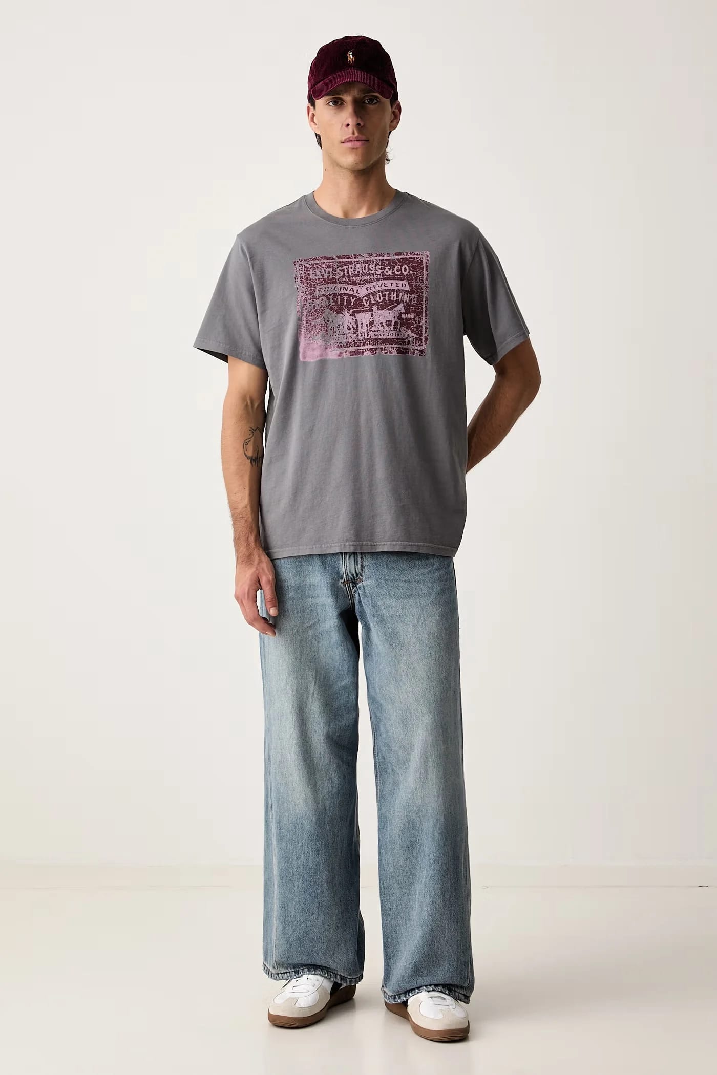 Мужская базовая футболка из хлопка RELAXED FIT TEE - фото 2