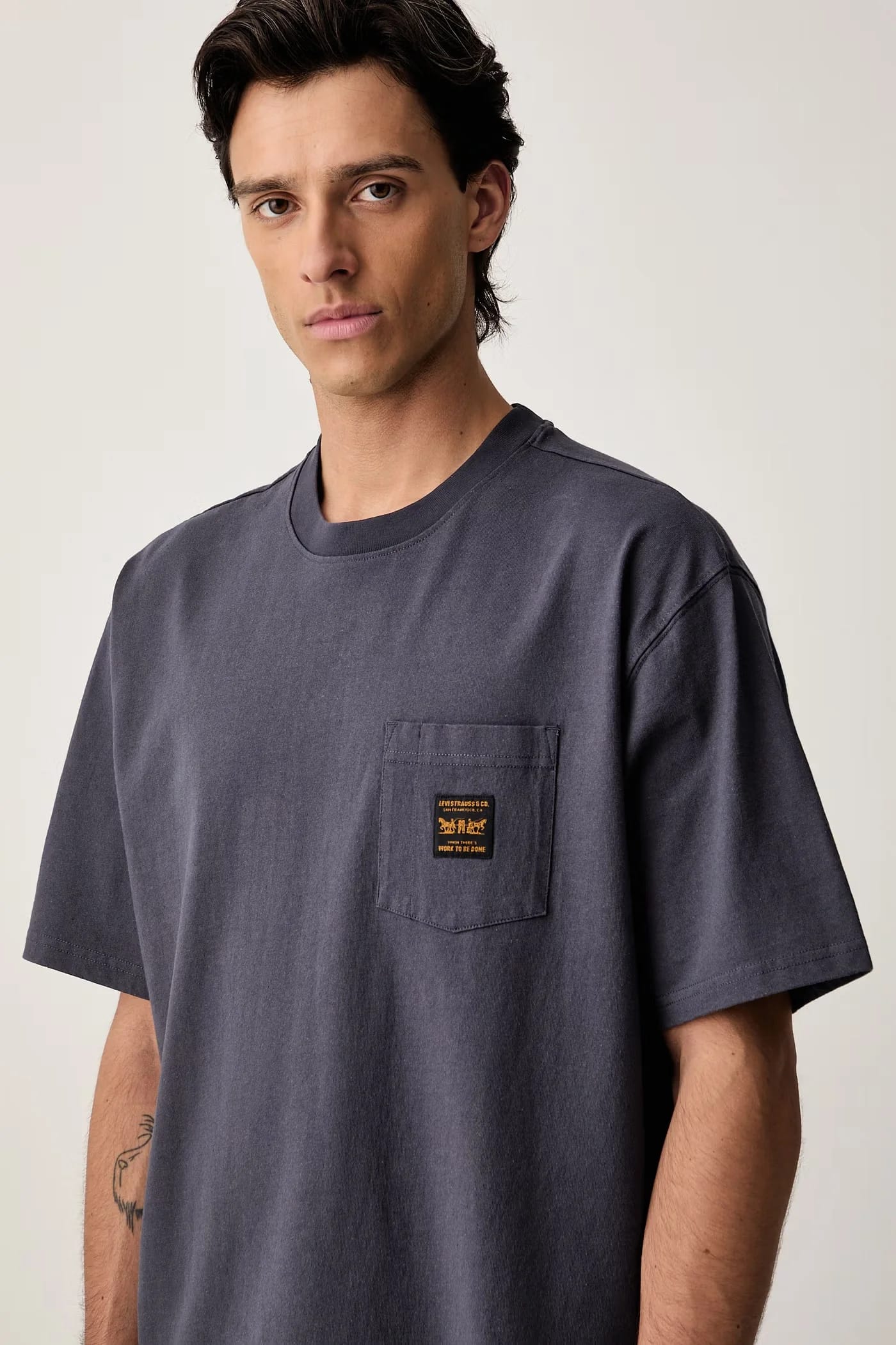 Мужская футболка хлопковая SS WORKWEAR PKT - фото 4