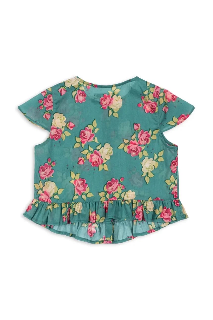 Детская хлопковая блуза с рюшами VIOLA FRILL TOP GOTS - фото 3