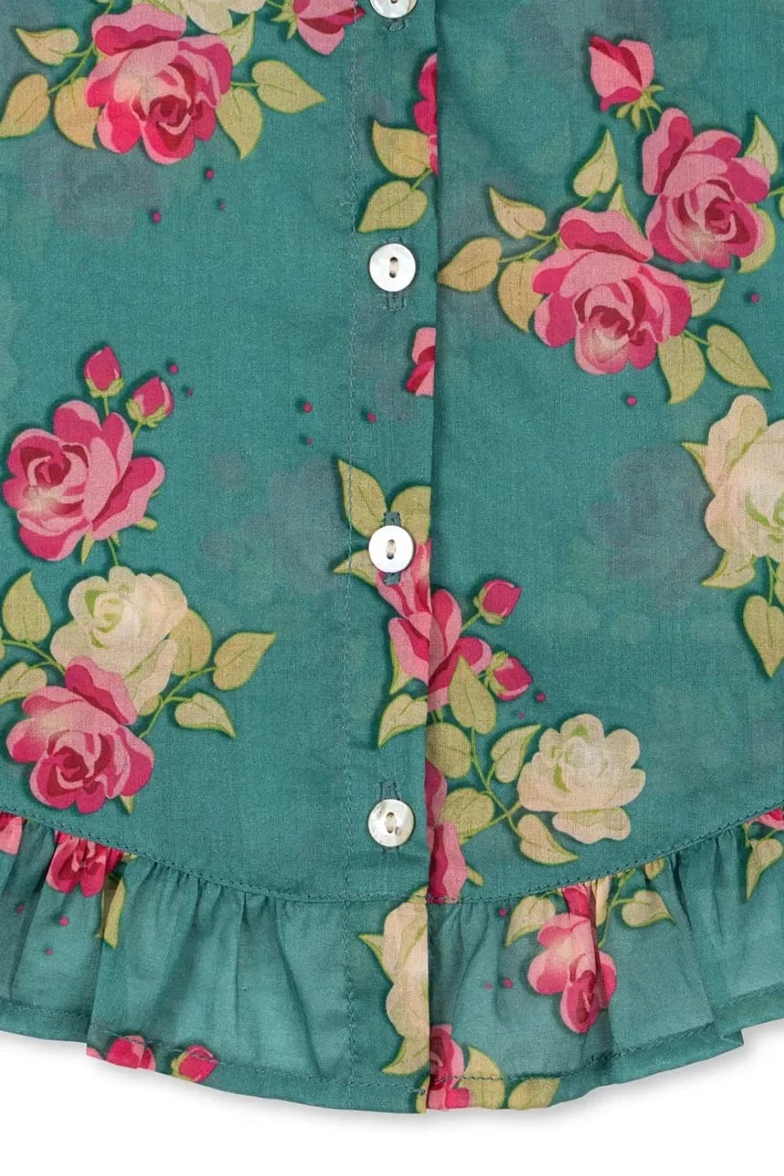 Детская хлопковая блуза с рюшами VIOLA FRILL TOP GOTS - фото 6